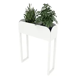 Вазон-кашпо для квітів Nice & Cozy Flame 60x19x18,5 см на підставці білий