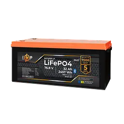 Акумулятор LP LiFePO4 76,8V - 32 Ah (2457Wh) (BMS 64A/32А) пластик Smart BT - мініатюра 3