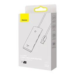 USB-хаб Baseus Lite Series 4-Port USB-A HUB Adapter (USB-A to USB 3.0*4) 25cm Black - мініатюра 3