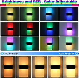 вітлодіодний настінний світильник VOMI RGB на батарейках - мініатюра 2