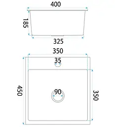 Кухонна мийка Rea Leo 40 400x450 мм brushed gold ZLE-06001 - мініатюра 2