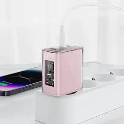 Зарядний пристрій Acefast 3xUSB 65W (2xUSB-C+USB-A) Gan A45 Fast Charger Cherry blossom (6974316282082)