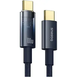 Кабель Baseus Explorer with Auto Shutdown USB-C to USB-C 100w 2m Deepsea Blue (P10319704321-01) [152044] - мініатюра 2