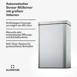 Відро для сміття Klarstein Touchless Sensor 60л (10046163) - мініатюра 2