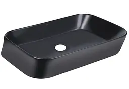Комплект Qtap Scorpio: Раковина накладна прямокутна 550х390х120 мм Matt Black + Донний клапан PU03 (QT14112243MBN47298) - мініатюра 4