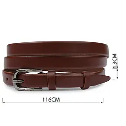Гладкий шкіряний ремінь для жінок 20750 Vintage коричневий 116 см - мініатюра 3