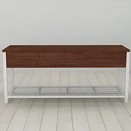 Банкетка з ящиком Ferrum-decor Дрейк 1 550x1000x400 метал Білий ДСП Венге 16 мм (FRD-105306)