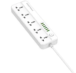 Мережевий фільтр-подовжувач ProLogix Premium PRSC5614W, 5 розеток, 6 USB AUTO ID, 2 м - мініатюра 2