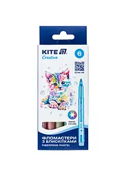 Фломастери 6 кол. KITE Creative з блискітками пастель (K-1148)