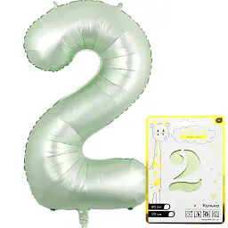 Кулька фольгована цифра 2 NB40M192 101 см Світло-мятний shop (5750000136692)