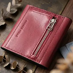 Стильний невеликий гаманець із натуральної шкіри Grande Pelle 16800 бордовий - мініатюра 3