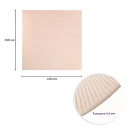 Самоклеюча плитка Sticker Wall під ковролін молочний 600х600х4 5мм SW-00002483 - мініатюра 3