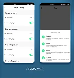 Розумний автоматичний вимикач Tuya Wi-Fi із захистом TOMZN TOB9S-VAP 1P+N 110/220V 1–63A Цифрове реле з лічильником (19644) - мініатюра 10