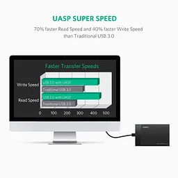 Зовнішній корпус для жорсткого диска Ugreen US221 (HDD/SSD кишеня) SATA 2.5" USB 3.0 (Чорний) - мініатюра 5