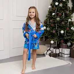 Халат дитячий з плюшевого велюру Stitch 18157 146-152 см - мініатюра 2