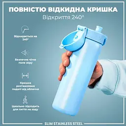 Пляшка для води металева ION8 600 мл Stainless Steel Alaskan Blue (I8SS600ABLU2) - мініатюра 4