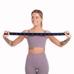 Резинка для фітнесу з петлями Gymtek Queenfit 86,5 х 4см чорно-блакитна - мініатюра 8