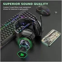 Навушники Onikuma K10 Gaming with LED 2 в 1 комбо 2.4Ghz та 3.5 mm - мініатюра 9