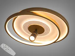 Сучасна LED-люстра Diasha 5532WH+G dimmer білий + золото, 66 Вт, з пультом і димером, 46 см - мініатюра 3