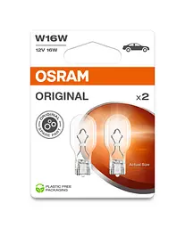 Комплект вказівних ламп розжарювання OSRAM 921-2BL W16W 12V W2.1X9.5D Blister (2 шт) - мініатюра 3
