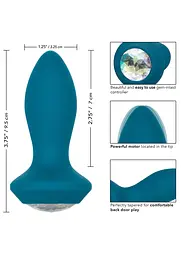 Анальна пробка Power Gem Vibrating Crystal Probe 10,7 см (блакитний) - мініатюра 14