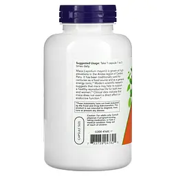 Натуральна добавка NOW Maca 500 mg, 250 вегакапсул - мініатюра 3