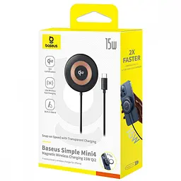 Бездротовий ЗП Baseus Simple Mini4 Qi2 15W - мініатюра 2