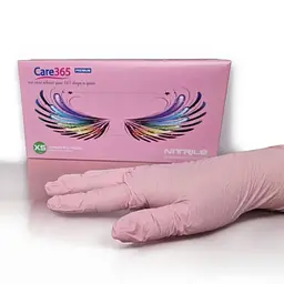 Рукавички нітрилові Care 365 одноразові без пудри рожеві розмір XS 100 шт. - мініатюра 2