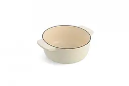 Каструля чавунна з кришкою KitchenAid 22 см 3,3 л колір мигдальний крем (CC006056-001) - мініатюра 4