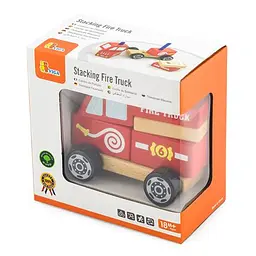 Пірамідка Viga Toys Пожарна машинка дерев'яна (50203FSC) - мініатюра 3
