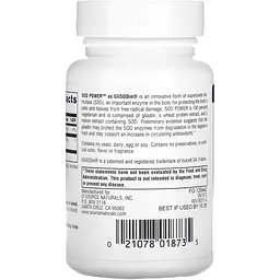 Супероксиддисмутаза Source Naturals SOD Power 250 мг 60 таблеток - мініатюра 6