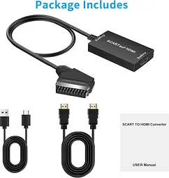 Конвертер SCART → HDMI 1080P з кабелем для телевізора та приставок - мініатюра 2