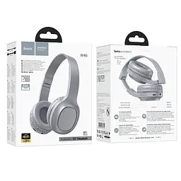 Накладні бездротові навушники Hoco W46 Charm Light blue gray - мініатюра 3