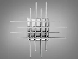 Стильна стельова LED люстра для кабінету Diasha 7012NEW HR хром 68 см 136W з пультом - мініатюра 5