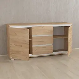 Комод Forte Mikkel Ш 1502/В 759/Г 390 Дуб крафт-Білі планки