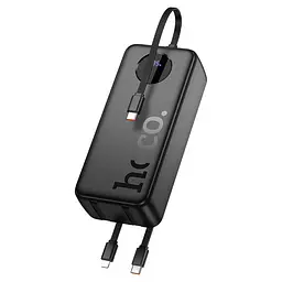 Акумулятор зовнішній Hoco j132B Sabio 30000mAh із вбудованим кабелем чорний