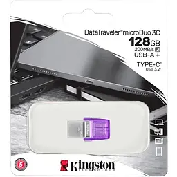 USB флеш-накопичувач Kingston DataTraveler microDuo 3C 128GB USB-A + USB-C 3.2 Gen 1 (DTDUO3CG3/128GB) [93031] - мініатюра 4