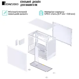 Корпус JONSBO D32 STD MESH White - мініатюра 8