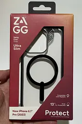 Оригінальний протиударний чохол Gear4 Crystal Palace MagSafe для iPhone 15 Pro (6.1") Прозорий Black - мініатюра 6