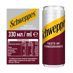 Напій Schweppes Pomegranate безалкогольний 330 мл (778463) - мініатюра 3