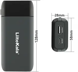 Зарядний пристрій LiitoKala Lii-MP2 з функцією Power Bank для акумуляторів АА, ААА, 18650, 21700 Li-Ion, IMR, INR, ICR Black (19423) - мініатюра 4