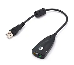 Звукова плата USB, Virtual 7.1 Channel, C-Media, кабель 25 см, чорна
