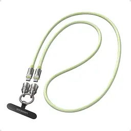 Кабель-ремінець UGREEN L508 USB-C - USB-C 60 Вт 1,2 м зелено-білий (35500)