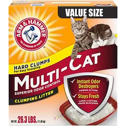Бентонітовий наповнювач Arm & Hammer MULTICAT 12 кг грудкуючий для котячого туалету ароматизований