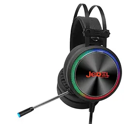 Дротові, ігрові, накладні навушники Jedel GH-213, з LED підсвічуванням, Jack 3.5, 2.1m, black - мініатюра 2