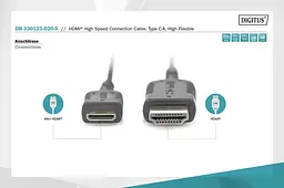 Кабель HDMI високошвидкісного з'єднання, тип C-A, HighFlex M/M, 2.0 м, DB-330121-020-S DIGITUS by ASSMANN - мініатюра 3
