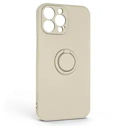 Силиконовый чехол для Apple iPhone 13 Pro Max, Icon Ring, слоновая кость, панель-накладка, с кольцом-подставкой на 360°, противоударный, возможность использования магнитных держателей, ArmorStandart (ARM68681)