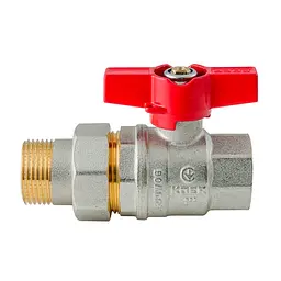Кран з американкою Koer Extreme KE.227-25 - 1" ручка "метелик" червона KR5767 - мініатюра 2