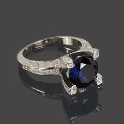 Каблучка з родієвого срібла з корундом та фіанітами 15.5 SK-0067 - мініатюра 3