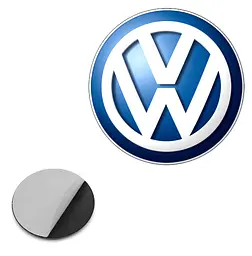 Наклейка з логотипом Volkswagen №2 для автоключів d=15 мм Пластикова об'ємна (Завод)